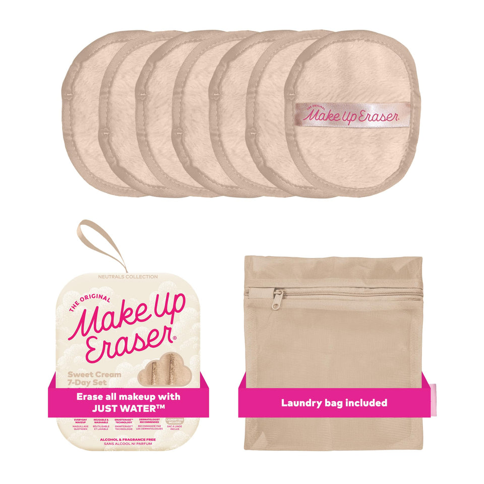 MakeUp Eraser front packaging showing sweet cream set and eco benefit