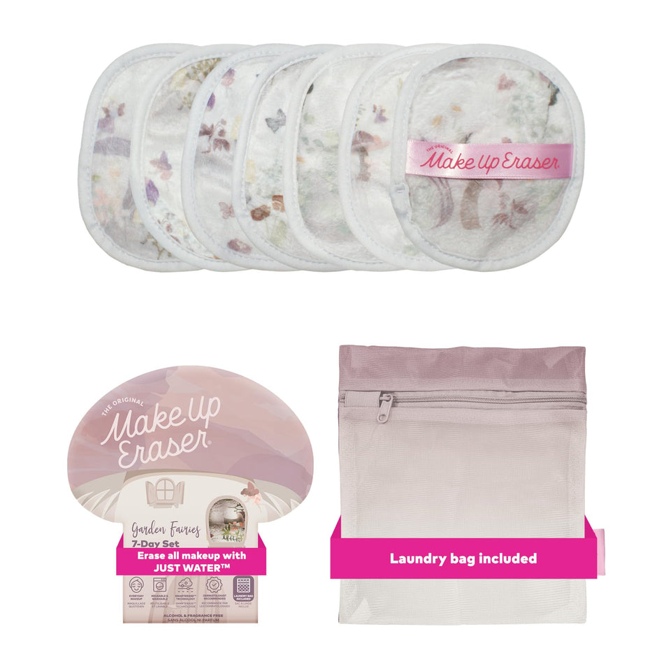 MakeUp Eraser Garden Fairies front packaging showing seven cloths and benefits