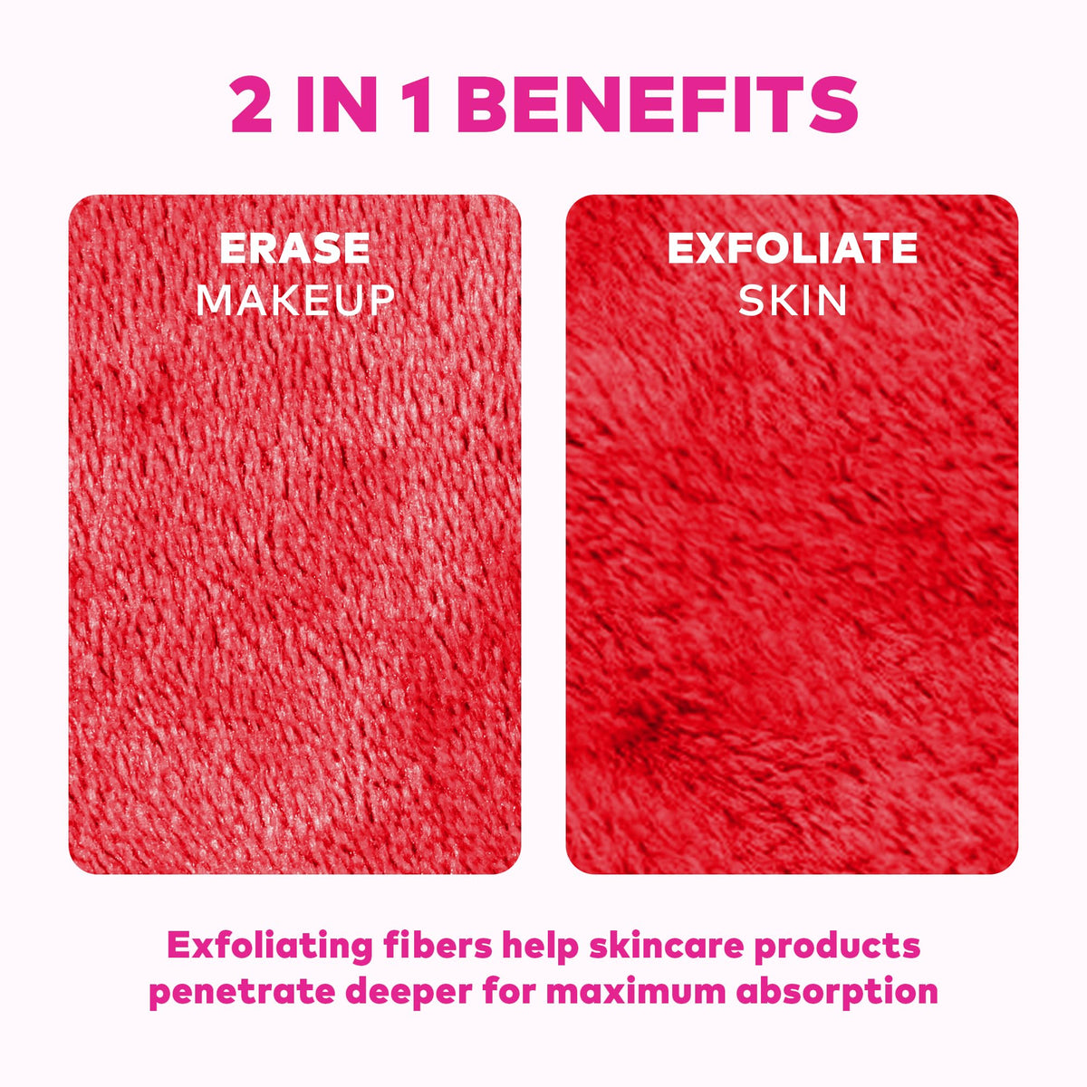 MakeUp Eraser set with included laundry bag and packaging ready for washing care