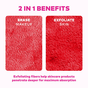 MakeUp Eraser set with included laundry bag and packaging ready for washing care