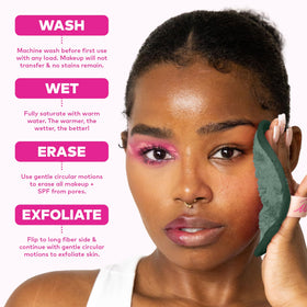 MakeUp Eraser on bathroom counter showing tidy routine and reduced waste