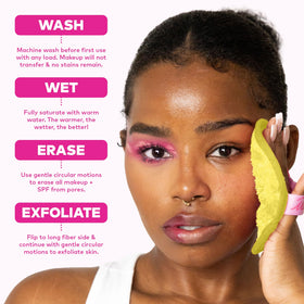 MakeUp Eraser on bathroom vanity staged for nightly routine and clutter reduction