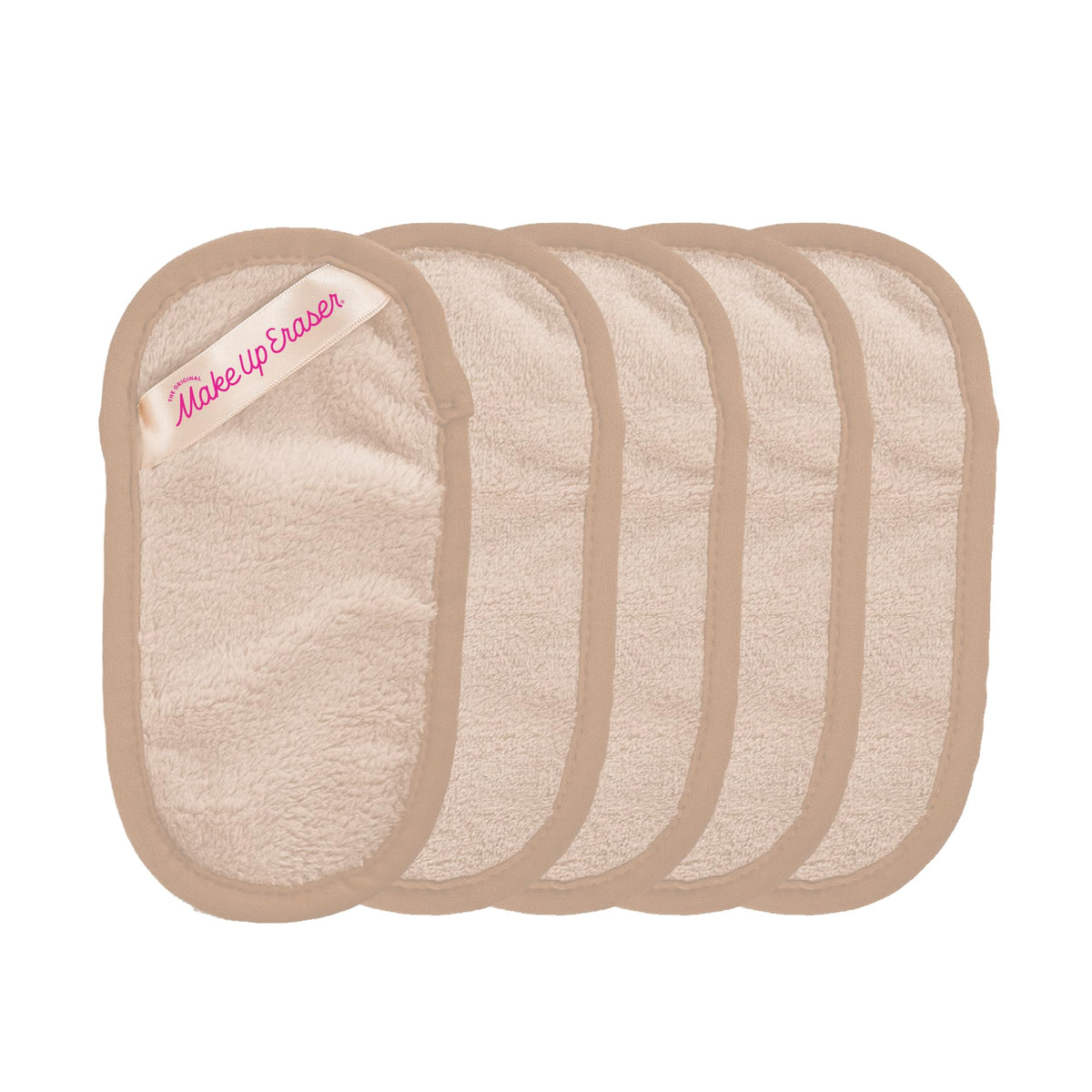 MakeUp Eraser front packaging showing 5-count Sweet Cream and compact size benefit