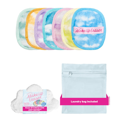 MakeUp Eraser pack front view showing seven Cloud 9 pads and benefits