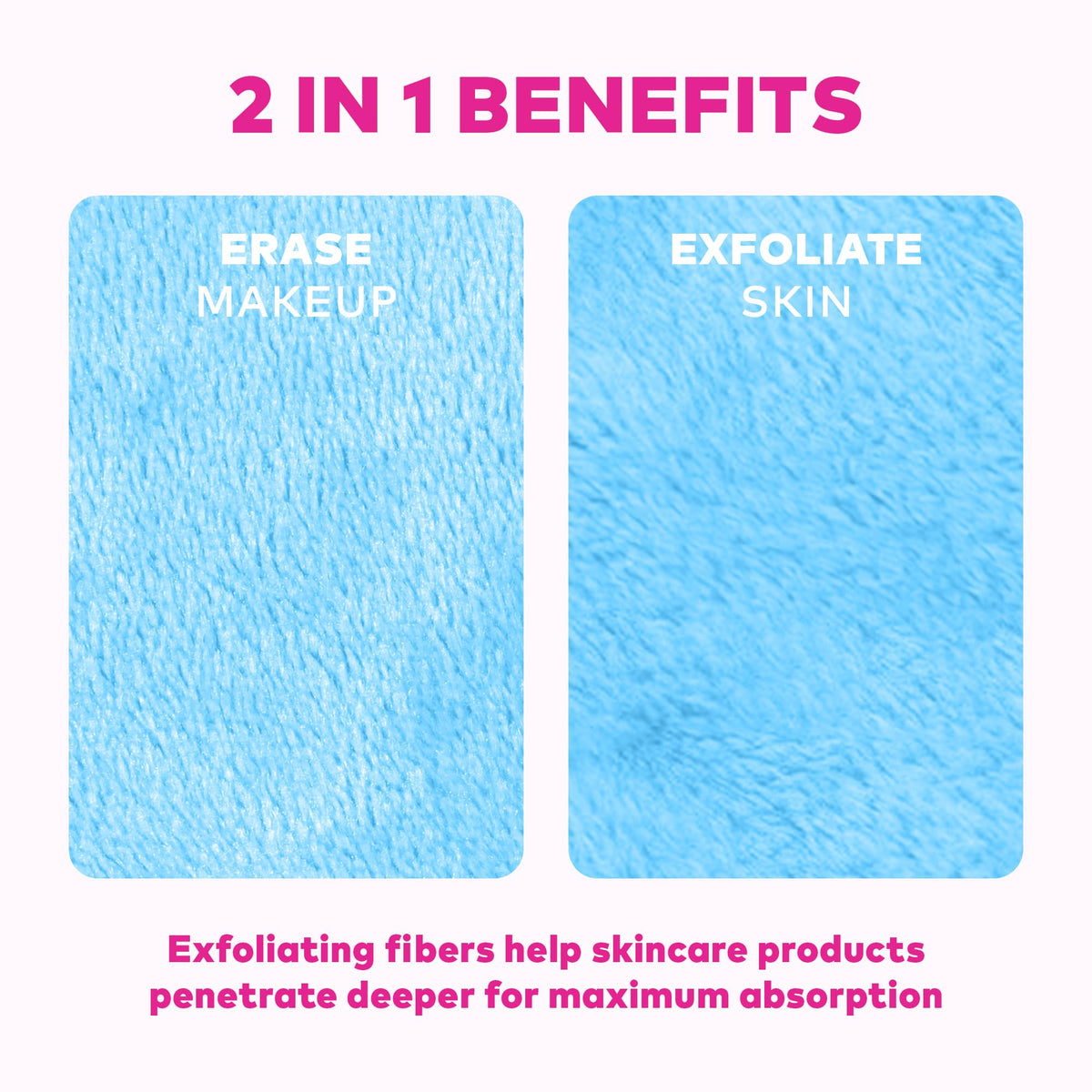MakeUp Eraser opened packaging displaying seven cloths and eco benefit