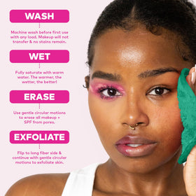 MakeUp Eraser folded on bathroom counter showing sustainable beauty swap