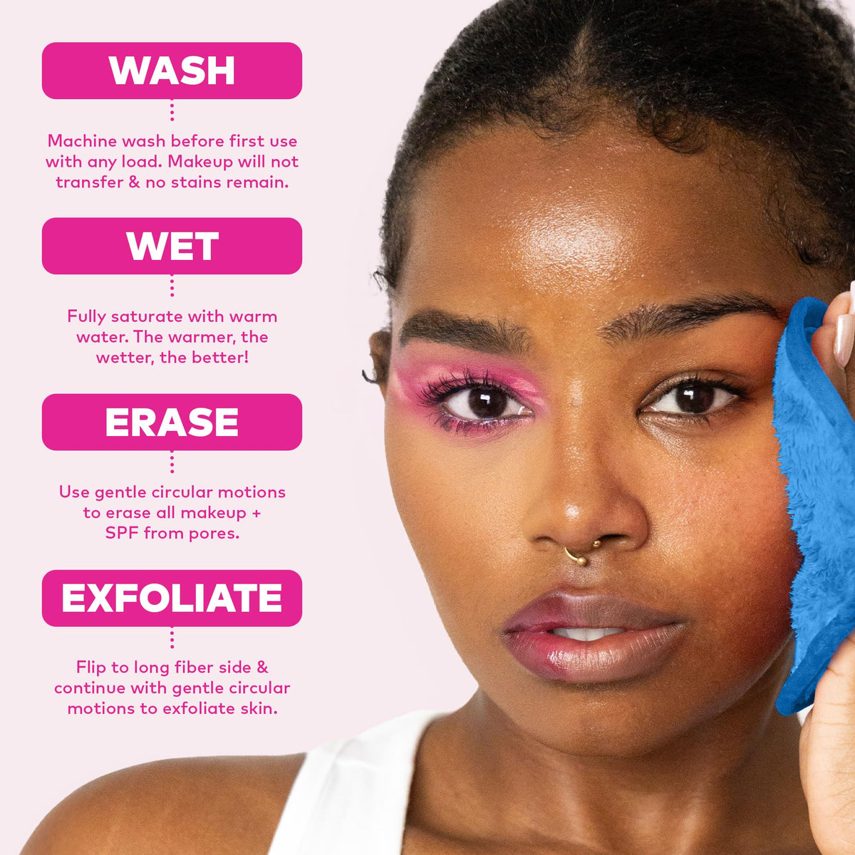 MakeUp Eraser PRO freshly washed and stacked demonstrating durability and reuse