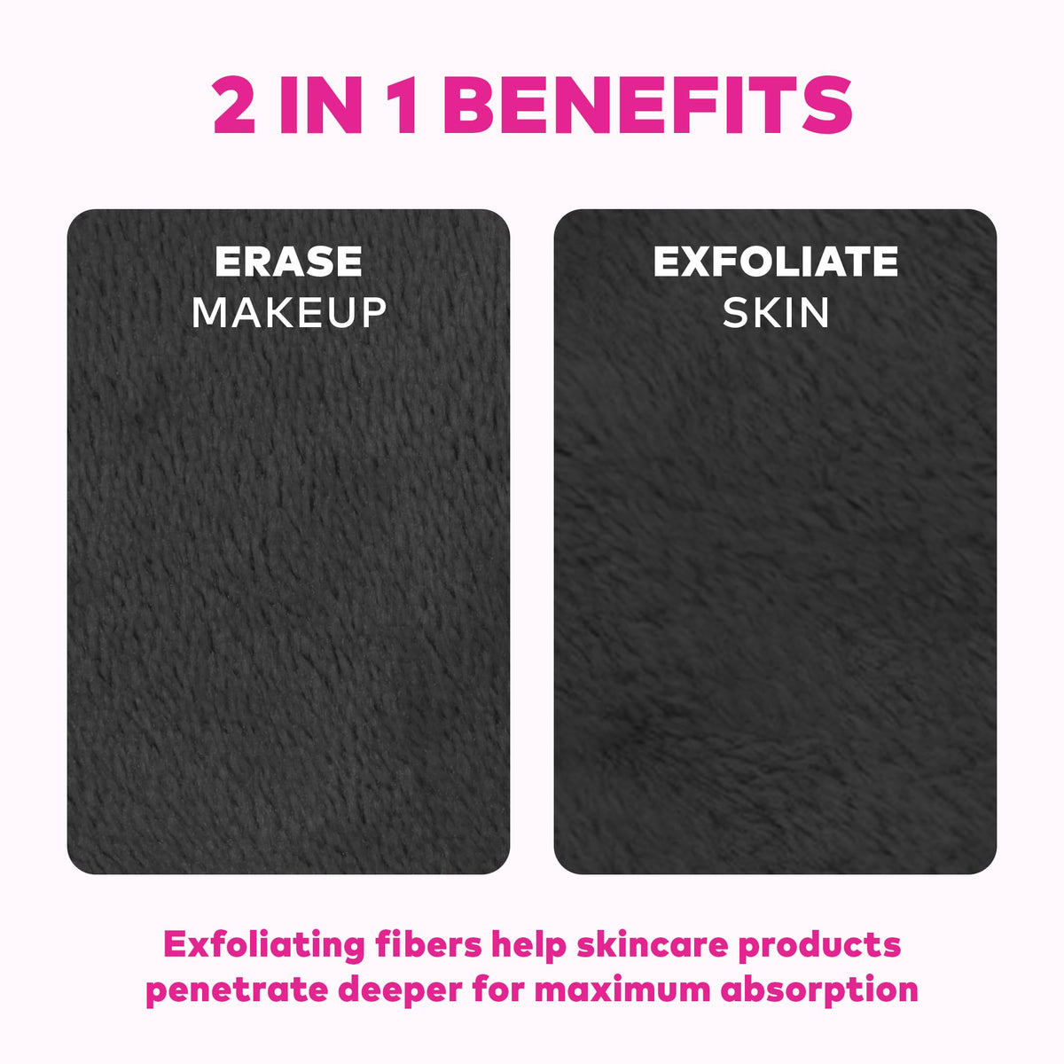 MakeUp Eraser folded to reveal plush texture and easy storage