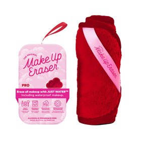 MakeUp Eraser front view showing size and Love Red color with easy removal benefit
