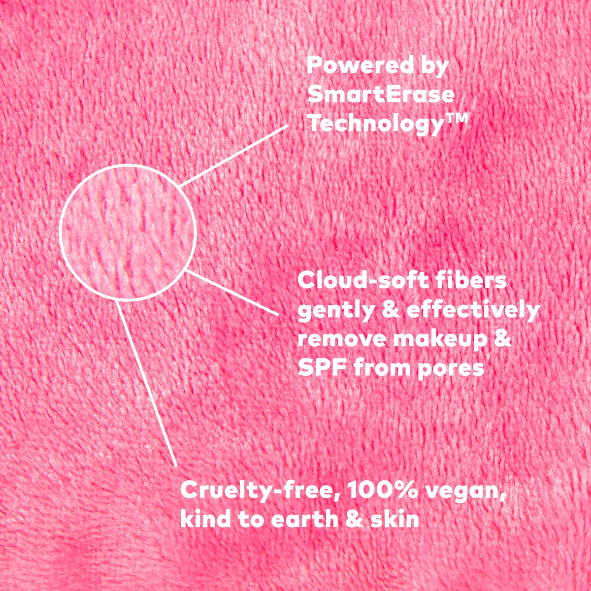 MakeUp Eraser removing waterproof mascara on eye area, demonstrates powerful water-only removal