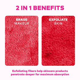 MakeUp Eraser packaging label close-up showing brand and reusable, sustainable benefit