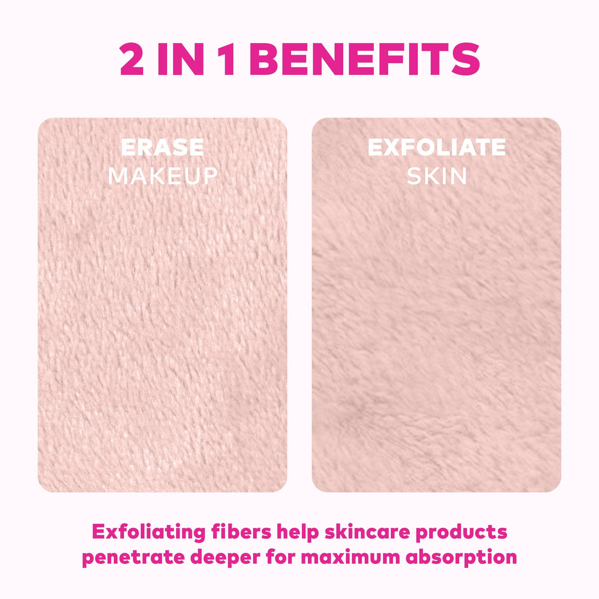 MakeUp Eraser PRO Puppy tag close-up showing care instructions and durability
