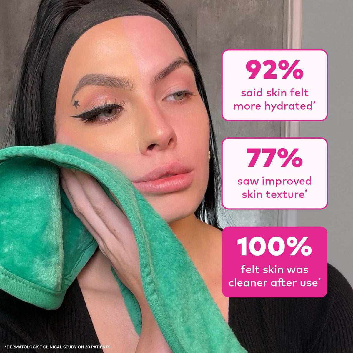 MakeUp Eraser held in hand to show full-size scale and portability