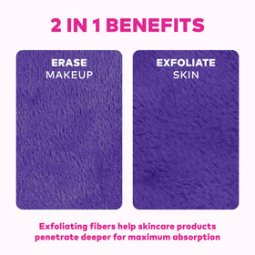 MakeUp Eraser next to hand for scale showing generous size and easy handling benefit