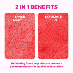 MakeUp Eraser wiping waterproof mascara off eye demonstrating powerful removal benefit