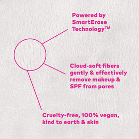 MakeUp Eraser in use removing waterproof mascara for quick gentle cleansing