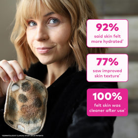 MakeUp Eraser held in hand to show compact travel-friendly size