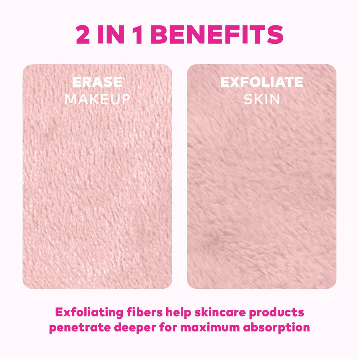 MakeUp Eraser cloth next to phone showing compact size and travel benefit