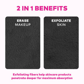 MakeUp Eraser wet activation demo with water on cloth showing effective makeup lift benefit