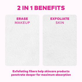 MakeUp Eraser damp cloth with water illustrating soap-free cleansing