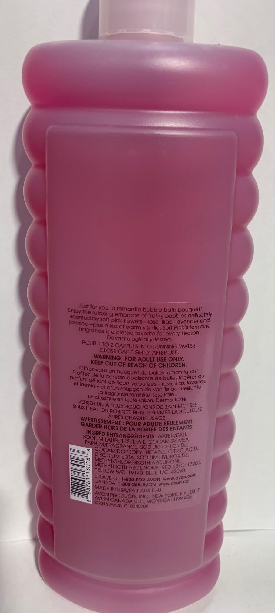 MAKJUNS Avon bottle next to measuring cup showing 24 oz size and usage benefit