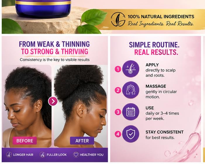 MAKOF BEAUTY before and after length comparison illustrating reduced breakage benefit
