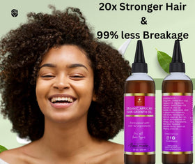 MAKOF BEAUTY 5oz bottle beside common items showing true scale