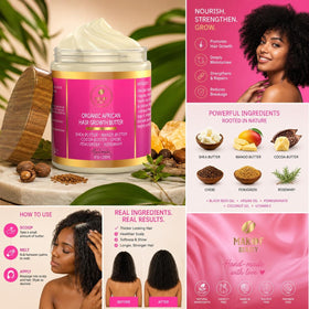 MAKOF BEAUTY protective braids sealed with butter showing long-lasting moisture retention