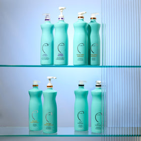 Malibu C duo styled on bathroom shelf suggesting daily use
