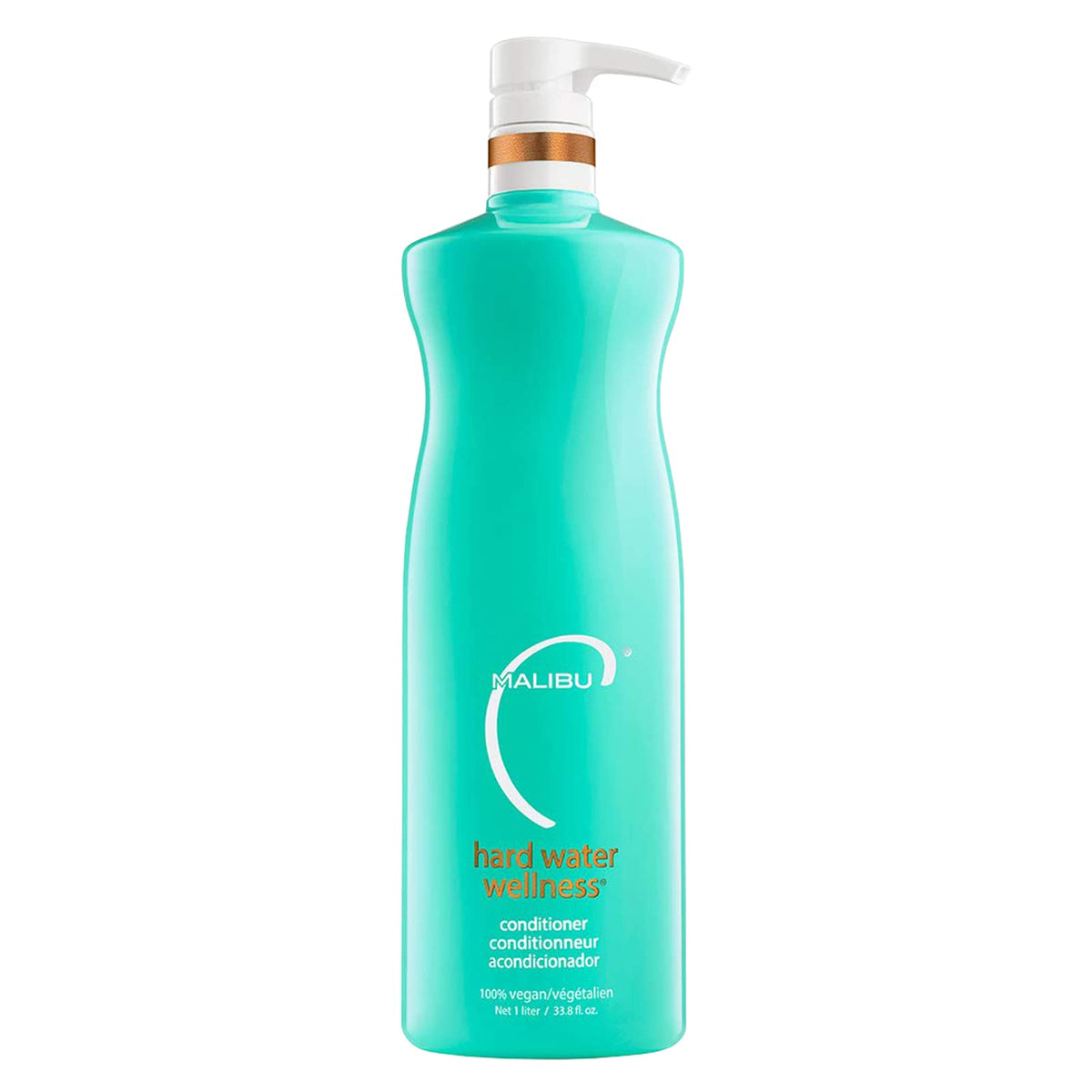Malibu C front label showing 33.8 oz bottle and product benefits