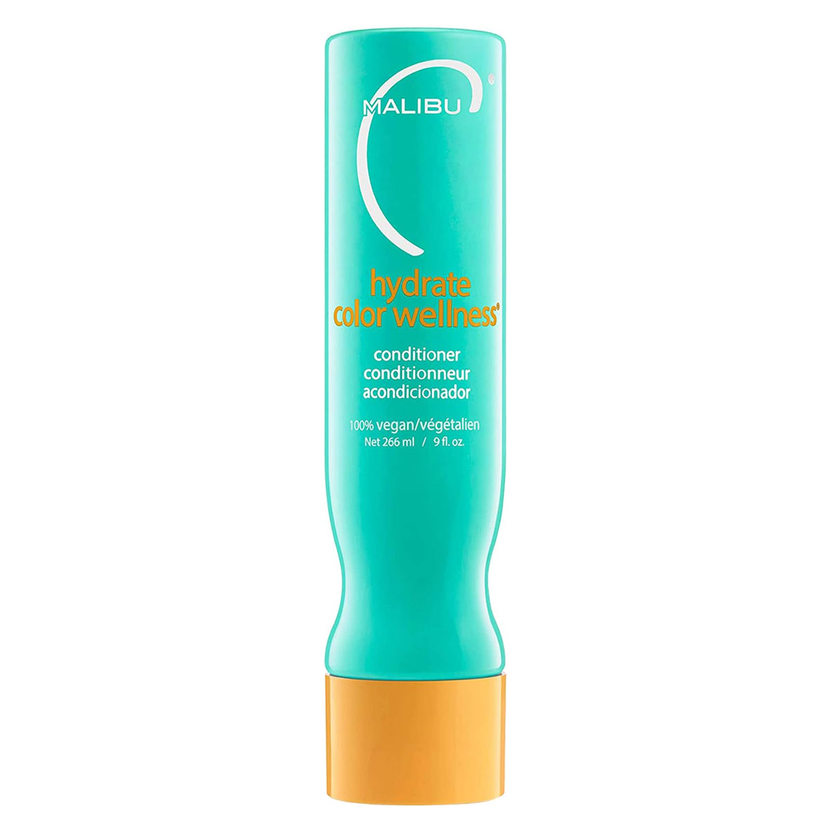 Malibu C front packaging showing product name and 9 oz size with clear benefit