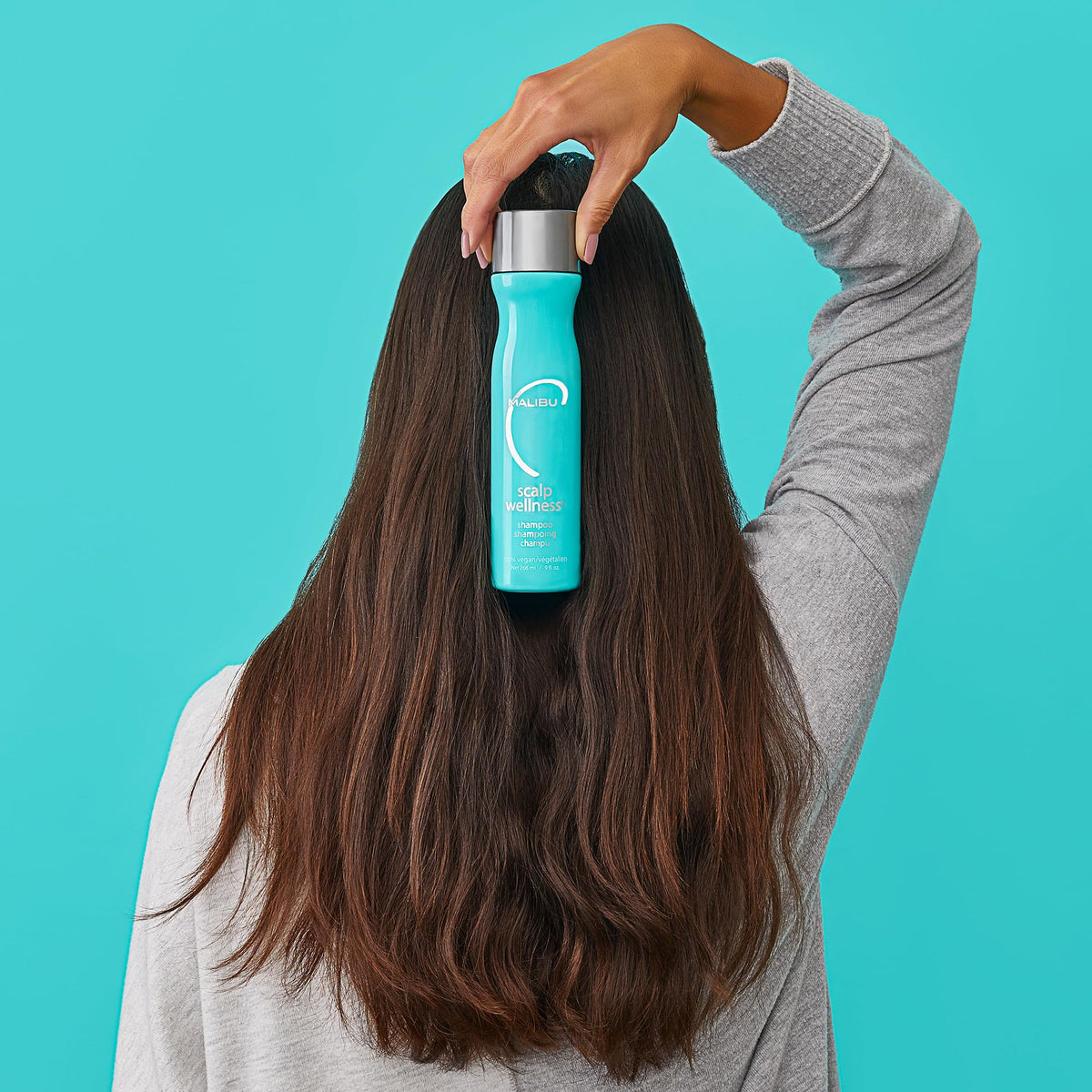 Malibu C menthol and spearmint ingredients visual conveying cooling scalp relief