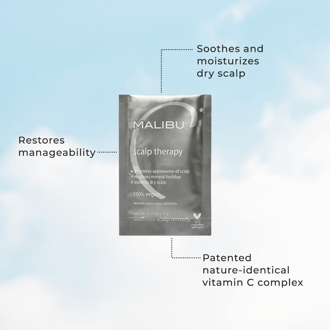 Malibu C being massaged into scalp to illustrate improved circulation and calming effect