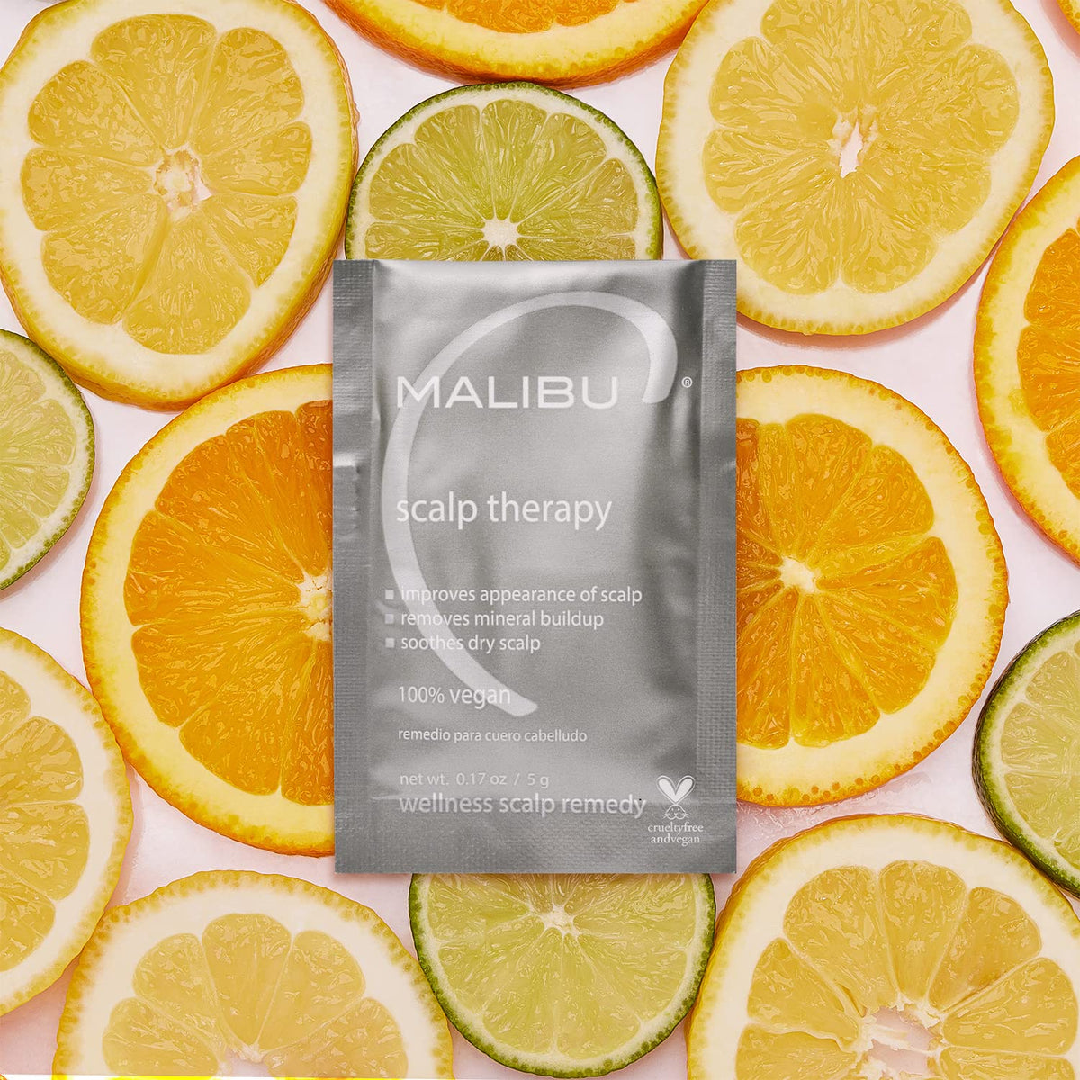 Malibu C open packet with visible crystals demonstrating immediate activation benefit