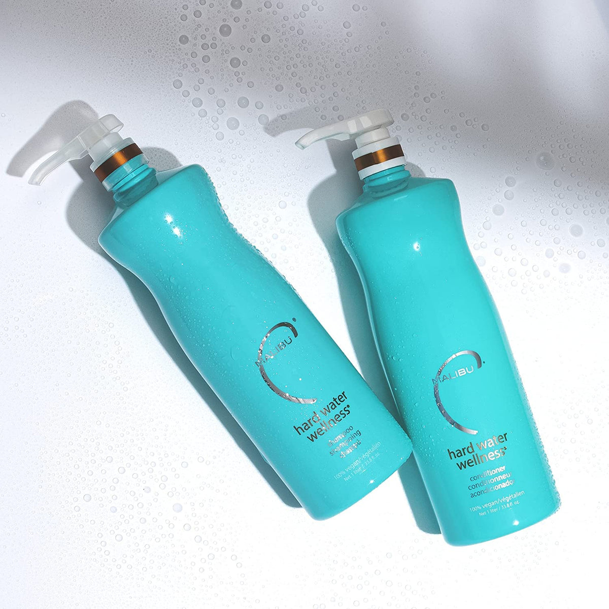 Malibu C pump dispensing creamy conditioner texture for easy application