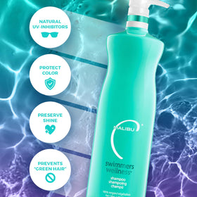Malibu C shampoo pump close-up for easy dispensing