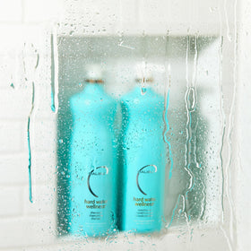 Malibu C shampoo pump close-up highlighting easy dispensing