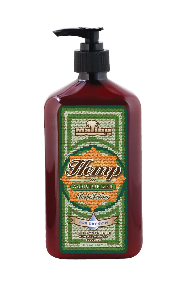 Malibu Hemp front packaging showing 18 fl oz bottle and benefits