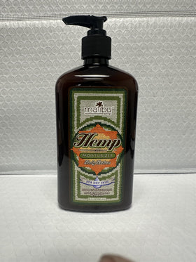 Malibu Tan ingredient label close-up showing hemp-derived oil information and transparency