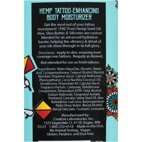 MalibuHemp Tan lotion texture swatch showing creamy, non-greasy finish