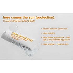 MALIN+GOETZ sunscreen being blended on hand demonstrating even application and quick finish