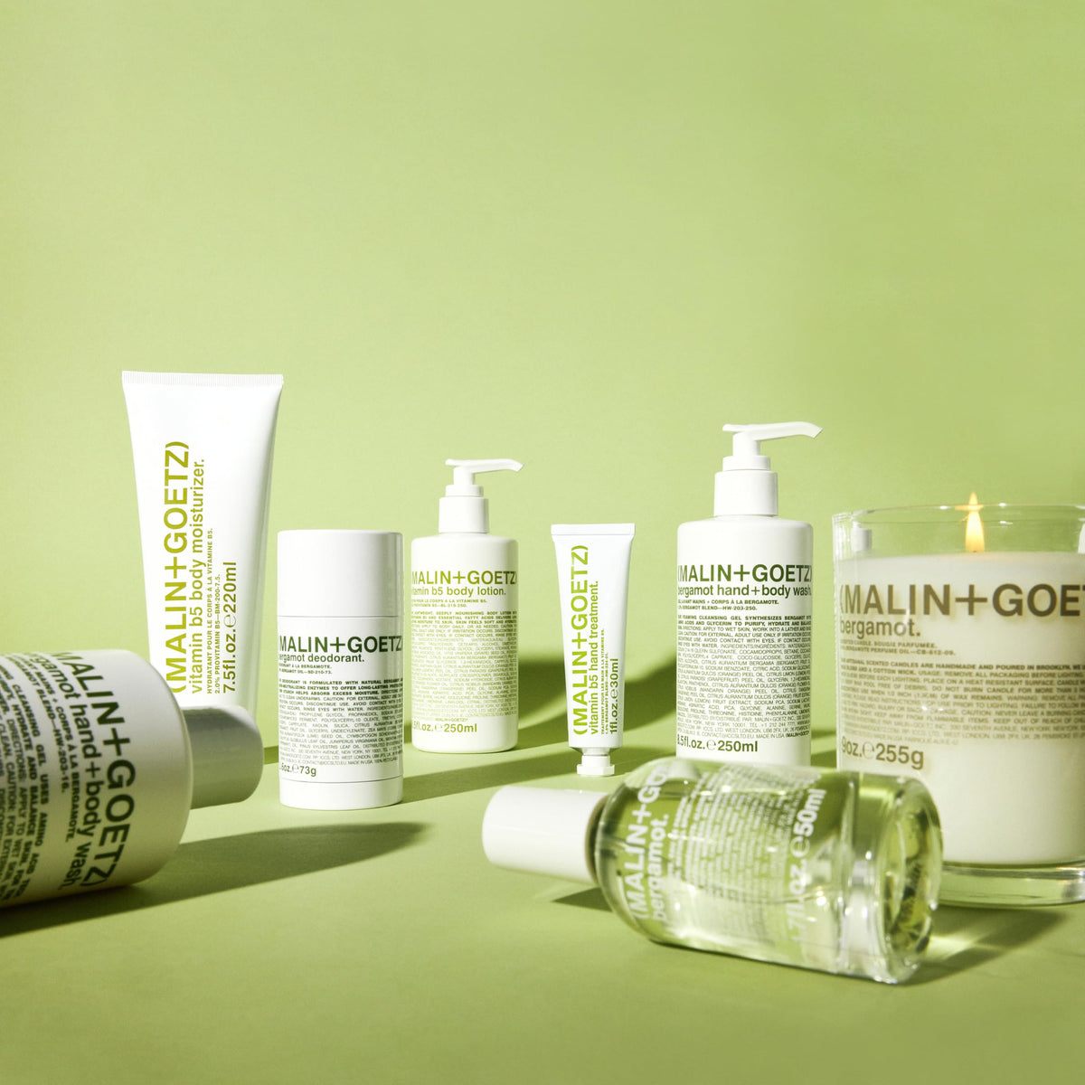 MALIN+GOETZ label close-up revealing ingredient clarity and transparency