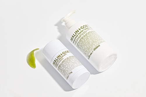 MALIN+GOETZ bottle beside sink emphasizing everyday hand-care convenience
