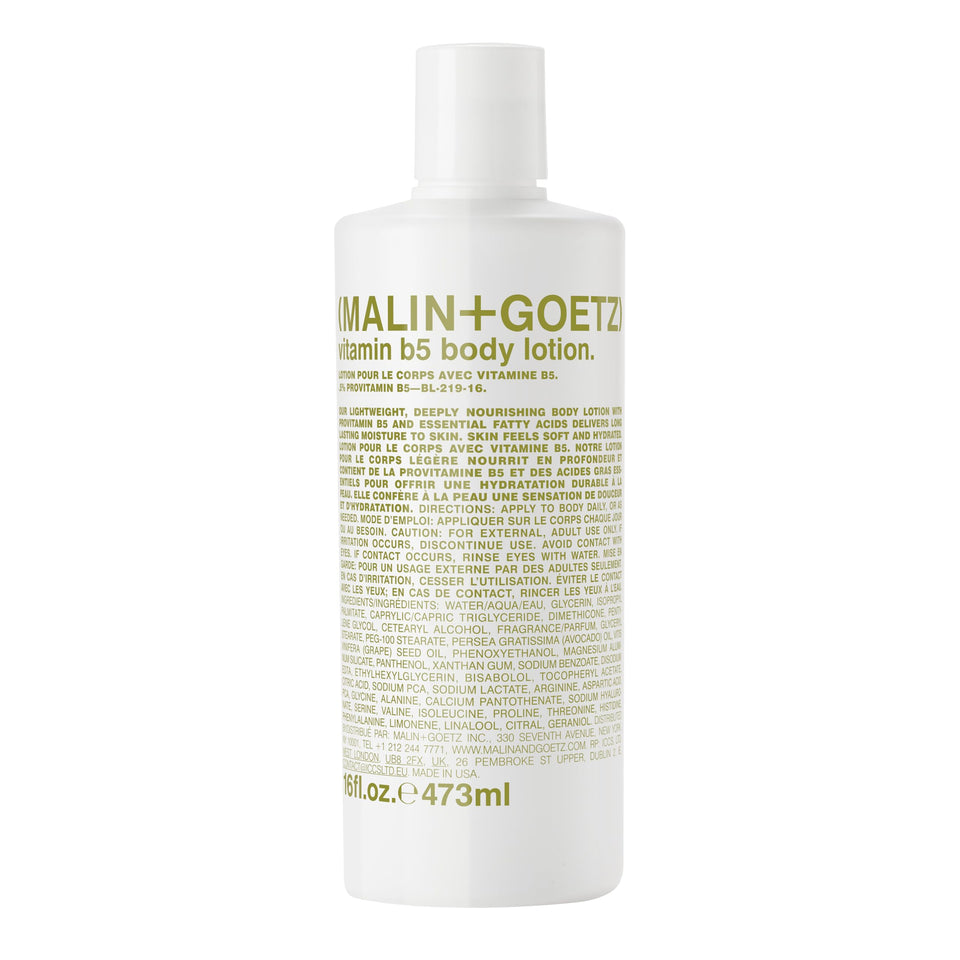 MALIN+GOETZ front bottle view showing label and 16 fl oz size for clear identification and trust