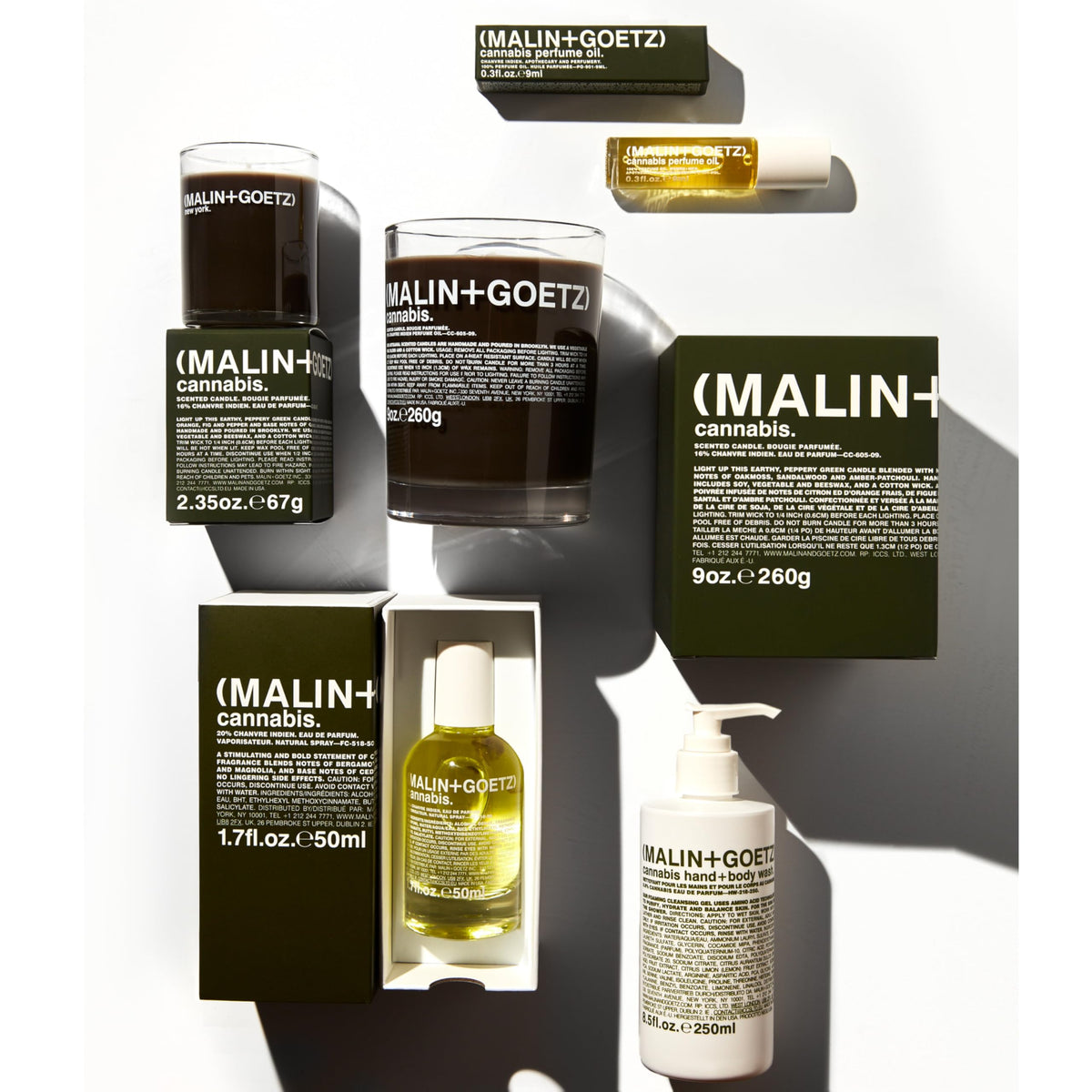 MALIN+GOETZ bottle in modern bathroom setting showing stylish packaging and decor benefit