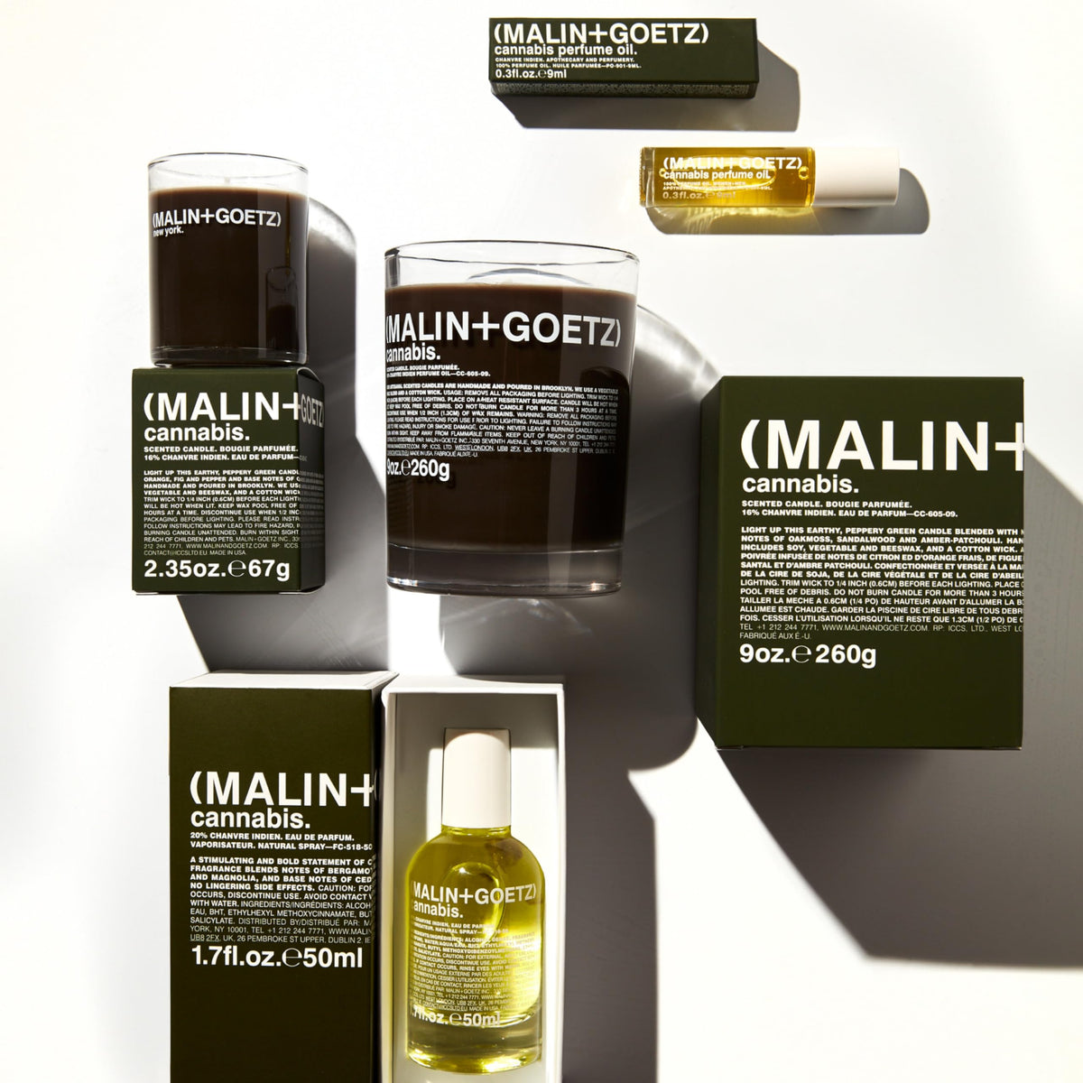 MALIN+GOETZ label detail showing sleek branding and vegan cruelty-free promise