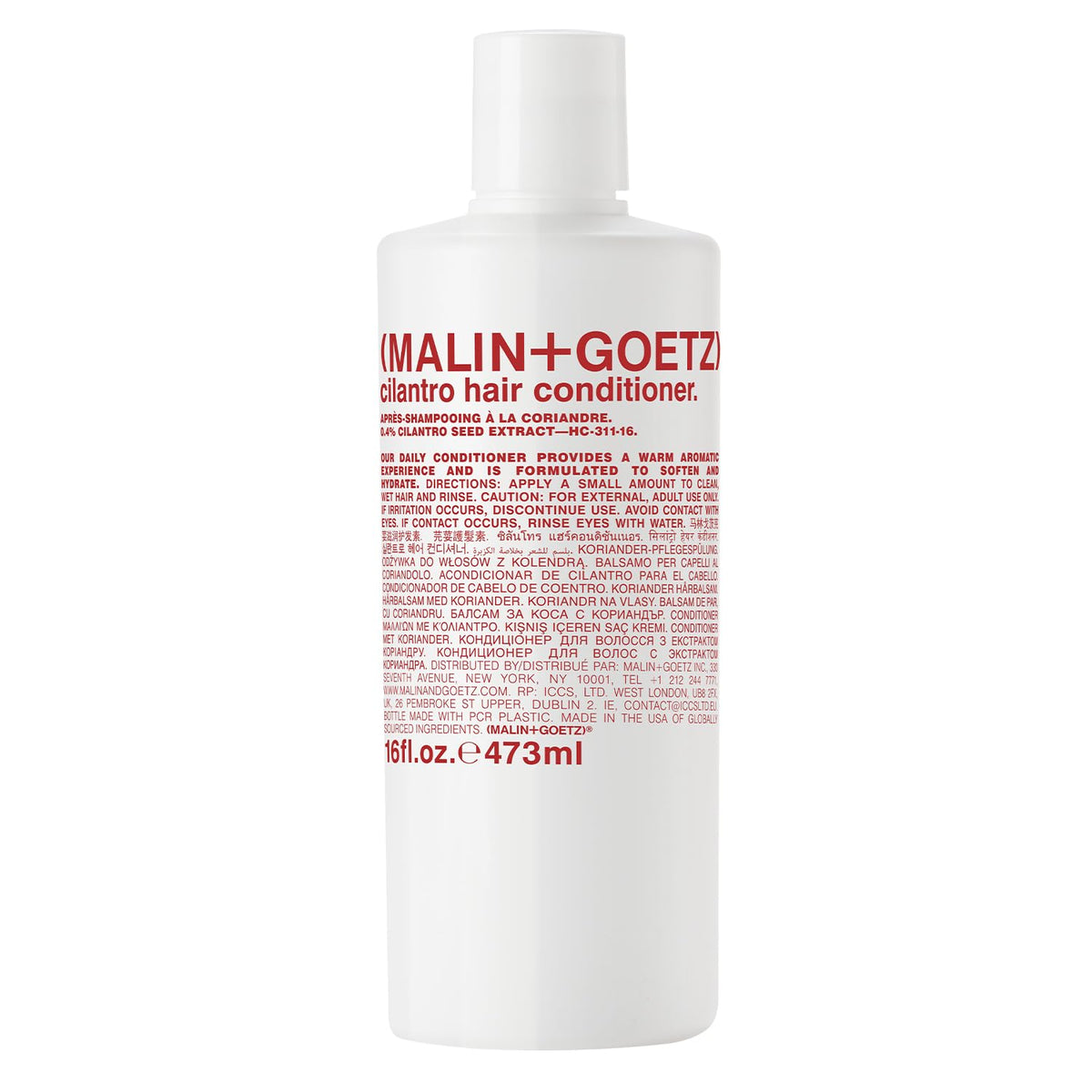 MALIN+GOETZ bottle front view showing brand and everyday hydration benefit