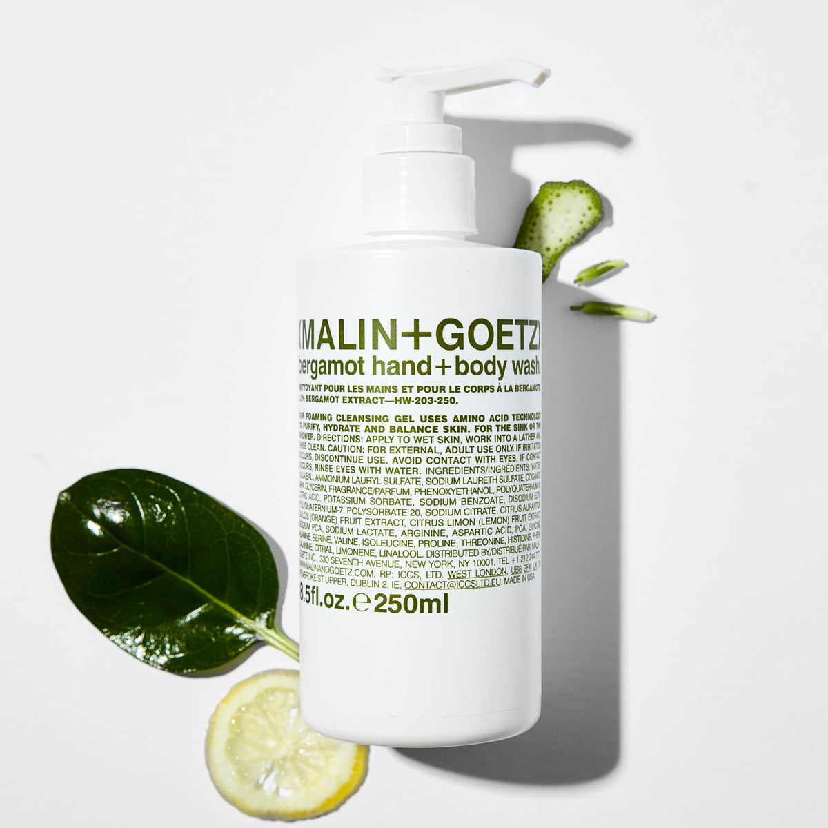 MALIN+GOETZ creamy foam texture close-up illustrating gentle lather and skin-friendly cleanse benefit