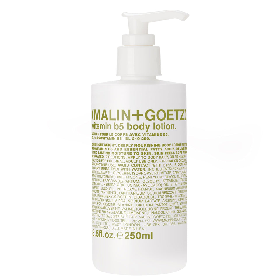 MALIN+GOETZ front pump bottle showing size and label for easy dispensing