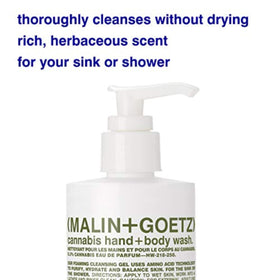 MALIN+GOETZ label ingredients view showing amino acids and glycerin for balanced hydration